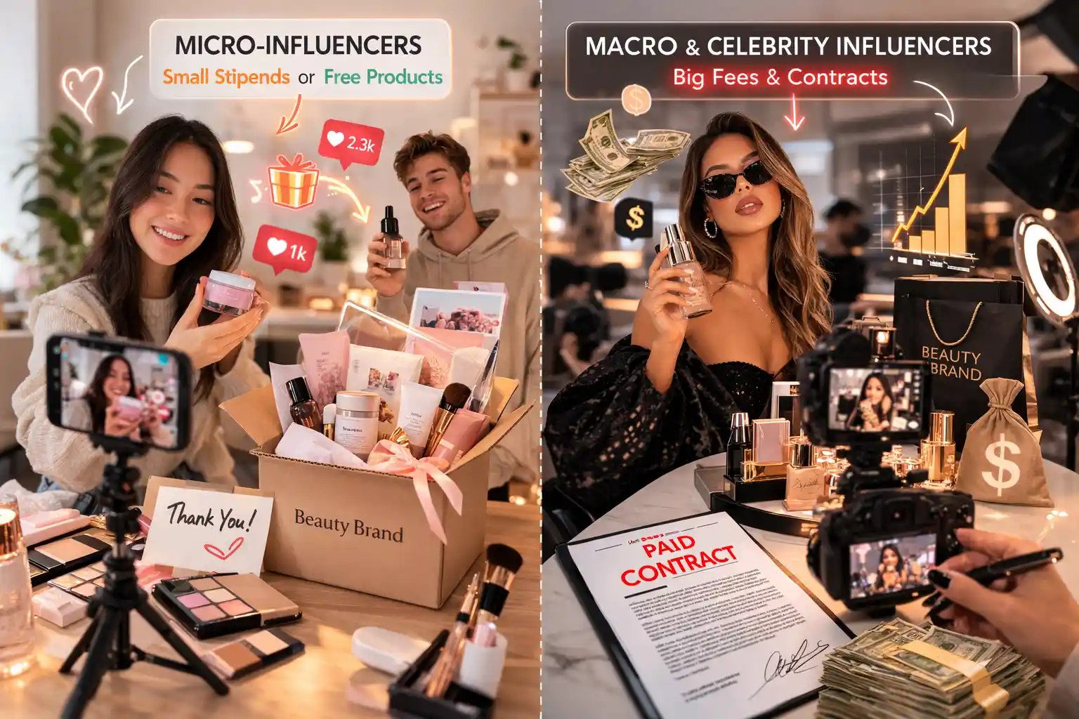 Micro-influencer vs. celebrity ROI comparison